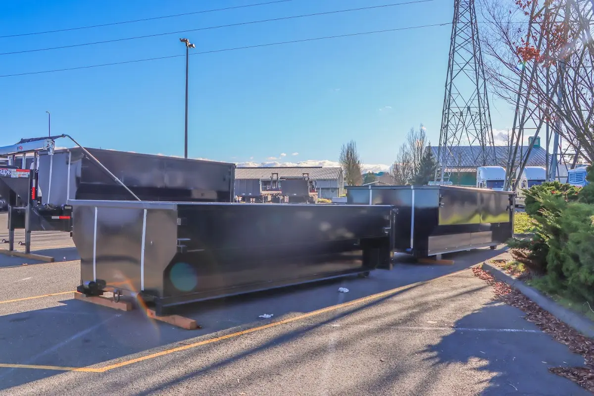 Roll-off dumpster ready for waste disposal at job site for Roll Off Dumpster Rental in Beachwood